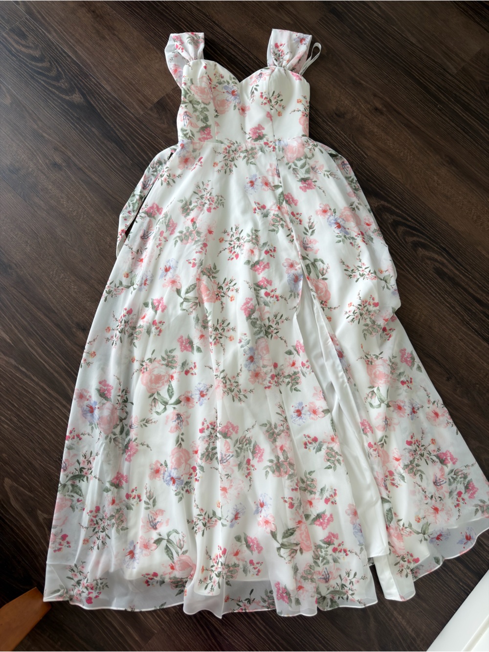 JJs house Floral dress - White with Pink Floral